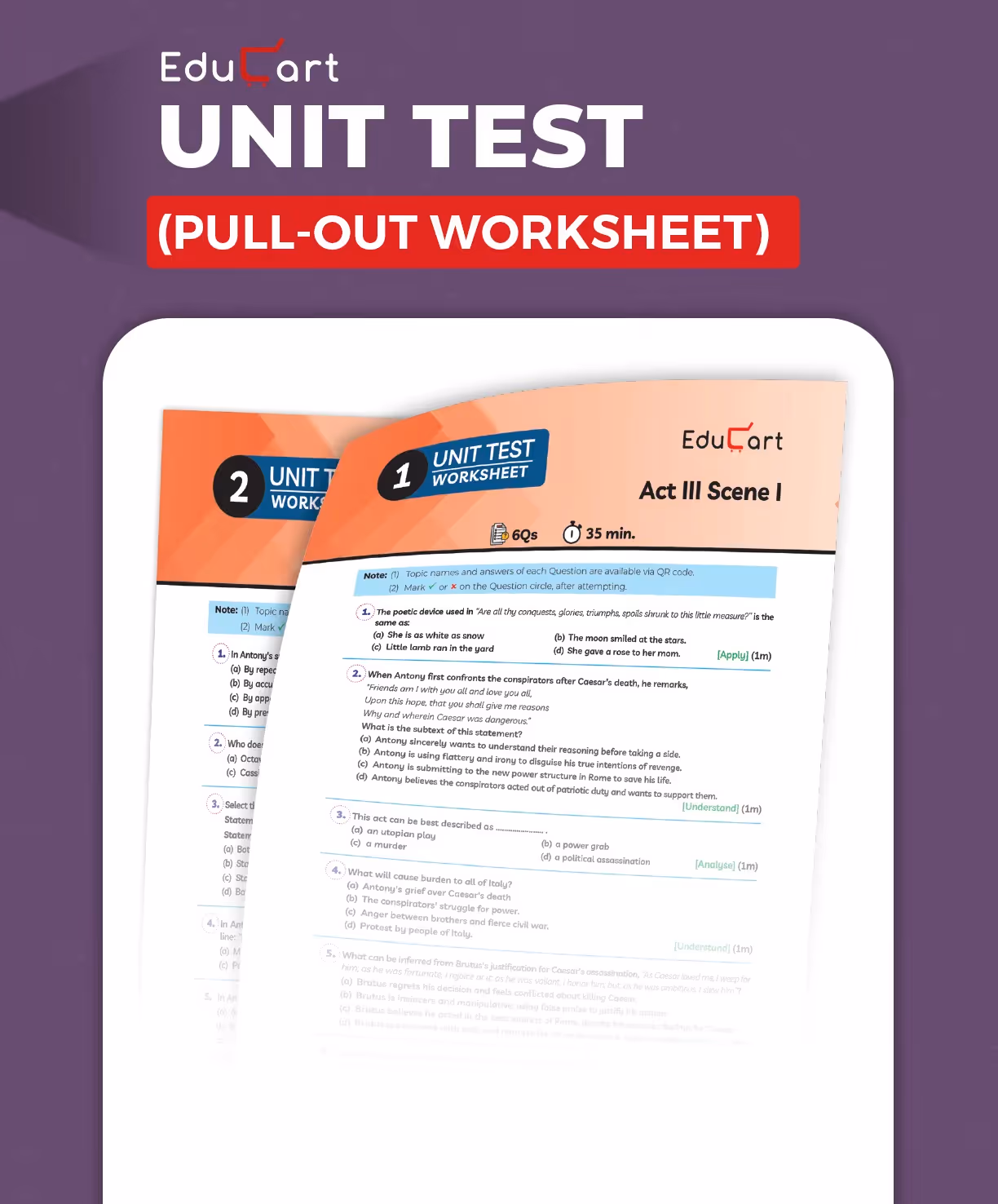 Educart ICSE Class 10 Literature in English One Shot Question Bank 2026-27 | Chapter-wise Practice | PYQs & Competency-Based Qs | Unit Test Worksheets | Latest Syllabus 2027