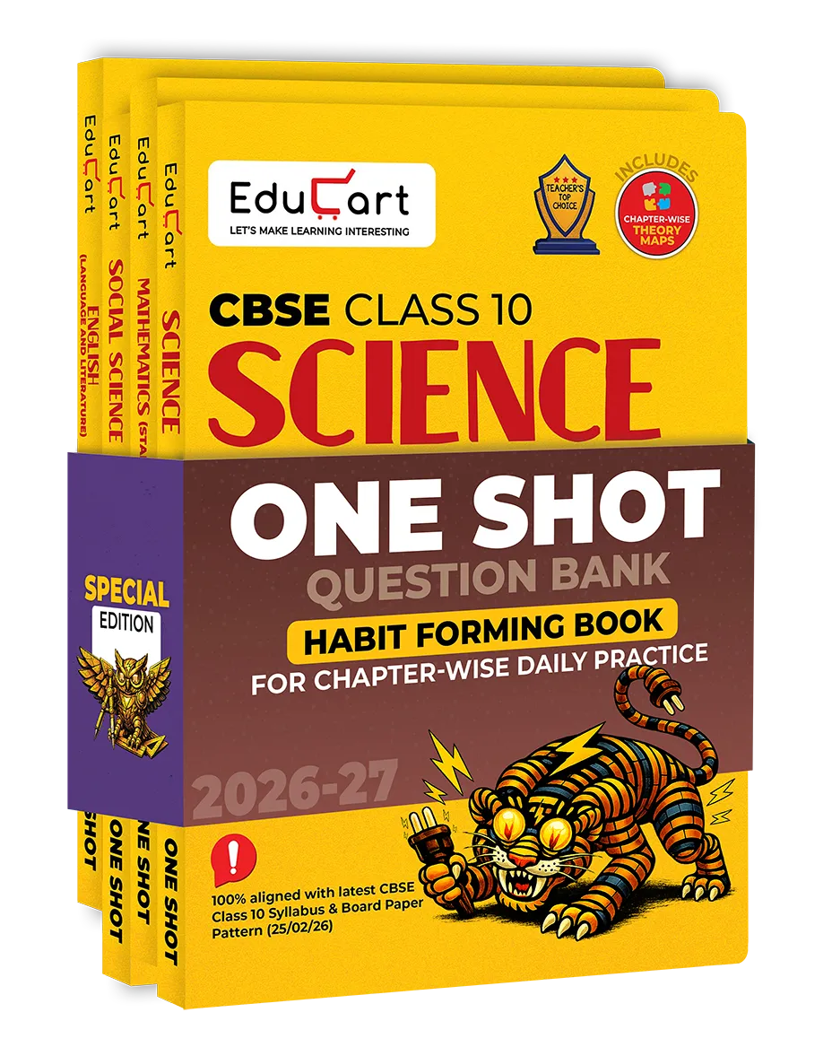 Educart One-shot CBSE Class 10 Question Bank 2026-27 Bundle - Science, Mathematics, Social Science and English (Strictly for Boards Exam 2027)