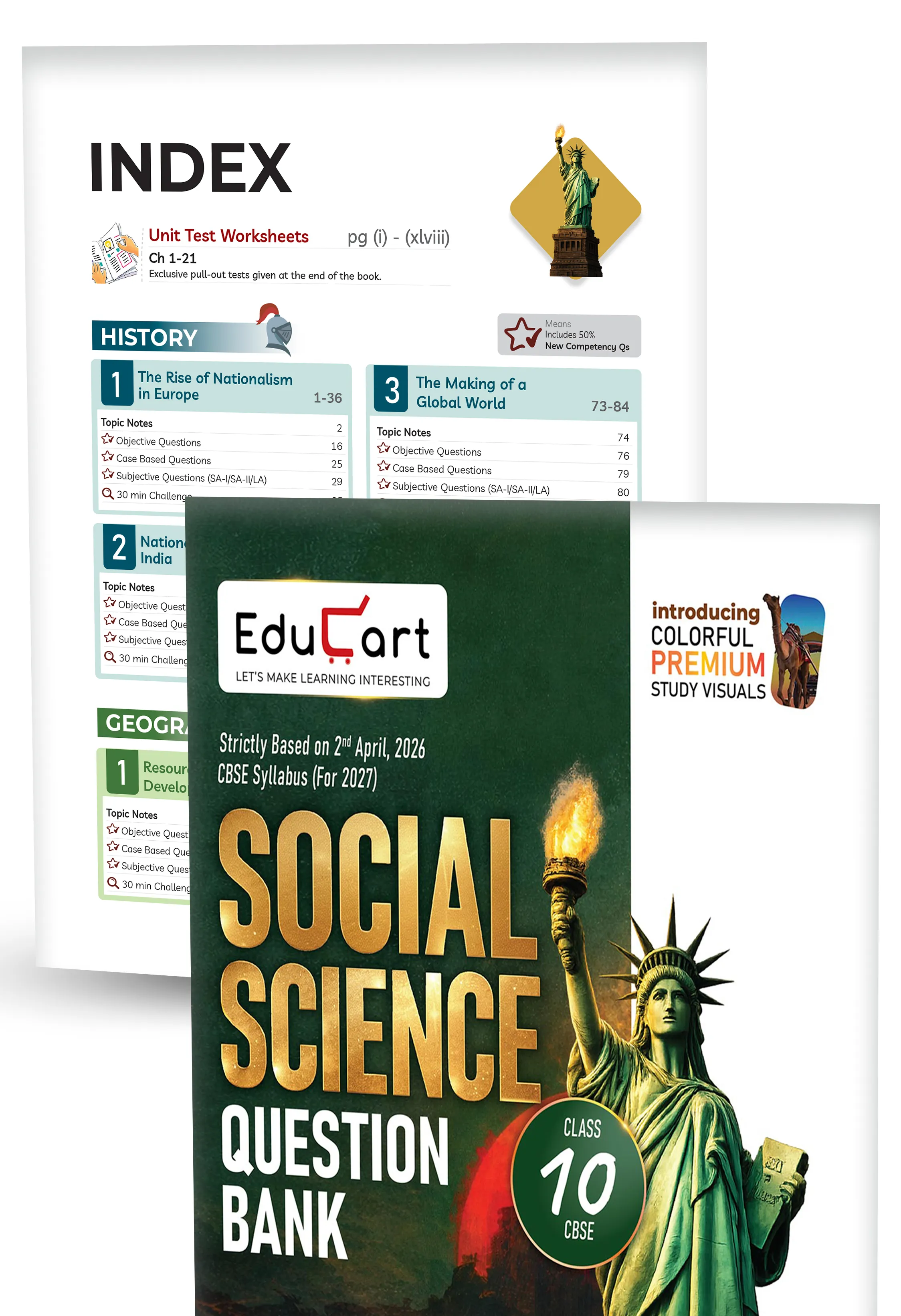 Educart CBSE Class 10 Question Bank Combo 2026–27 | Science, Maths, SST, English & Hindi B | Chapterwise PYQs, Competency-Based & Case-Based Qs | 2027 Syllabus