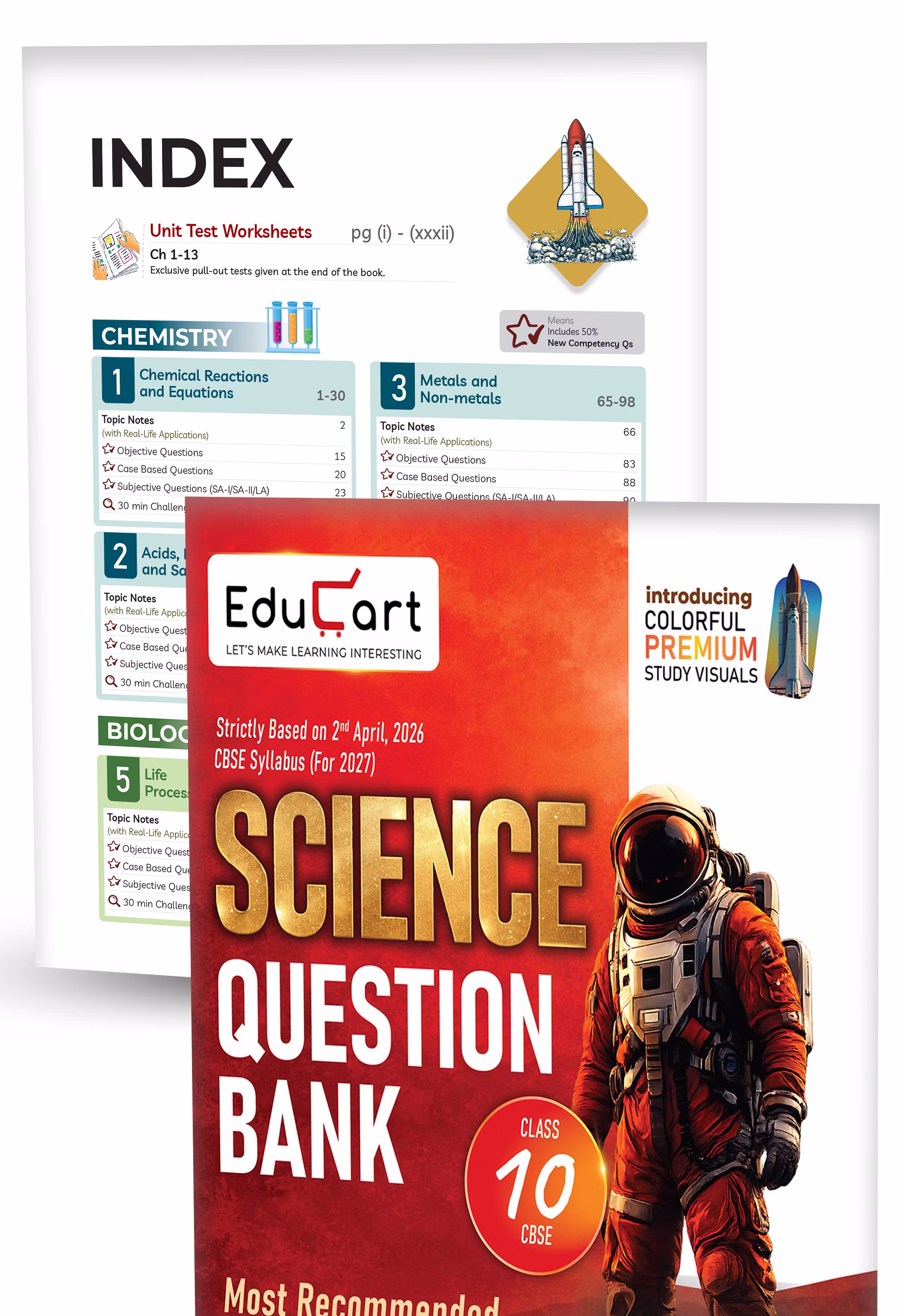 Educart CBSE Class 10 Question Bank 2026-27 (5 Books) - Science, Mathematics, SST, English & Hindi B | Introducing Premium Colored Visuals and Pull-out Worksheets for 2027 Boards