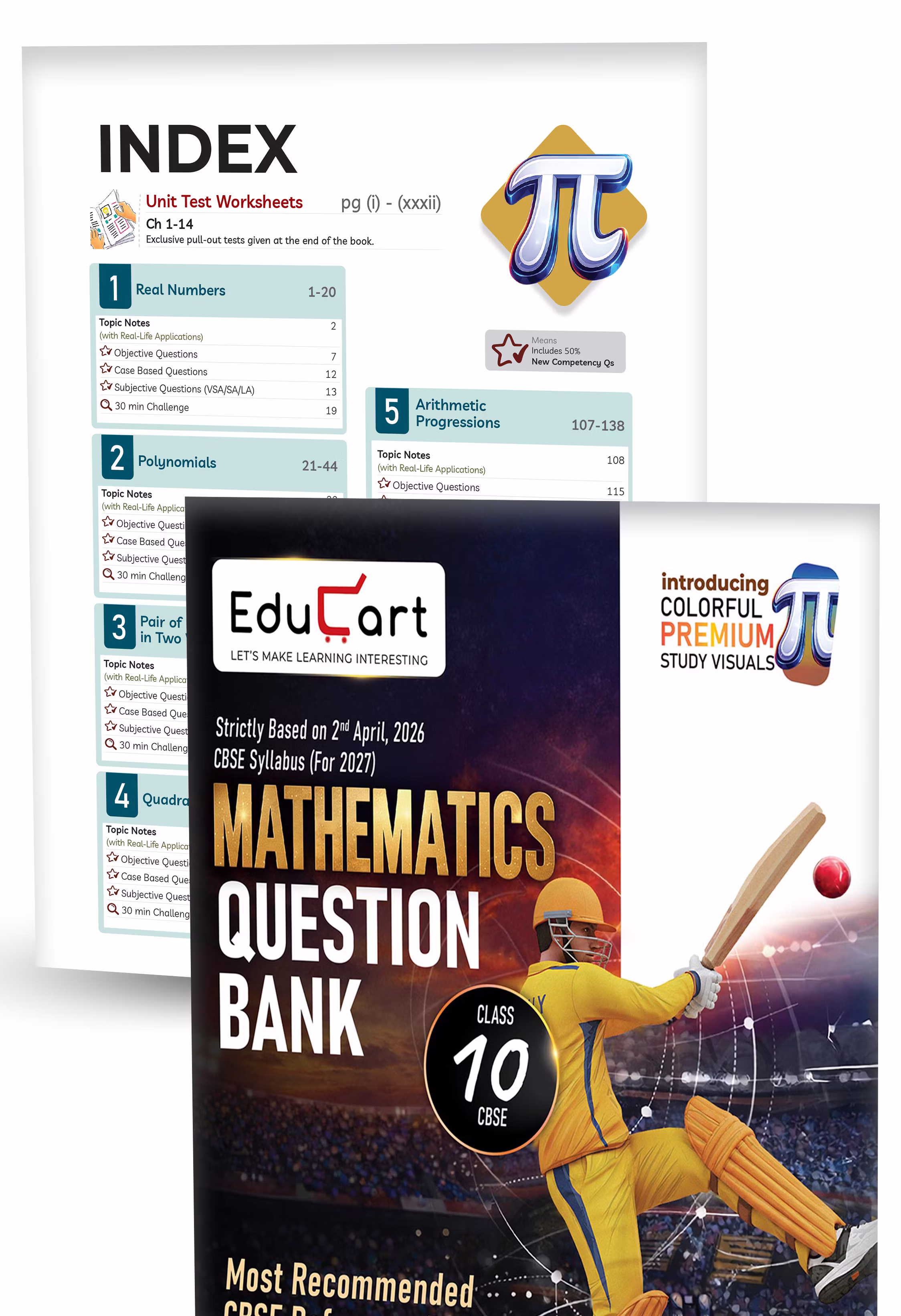 Educart CBSE Class 10 Question Bank 2026-27 (5 Books) - Science, Mathematics, SST, English & Hindi B | Introducing Premium Colored Visuals and Pull-out Worksheets for 2027 Boards