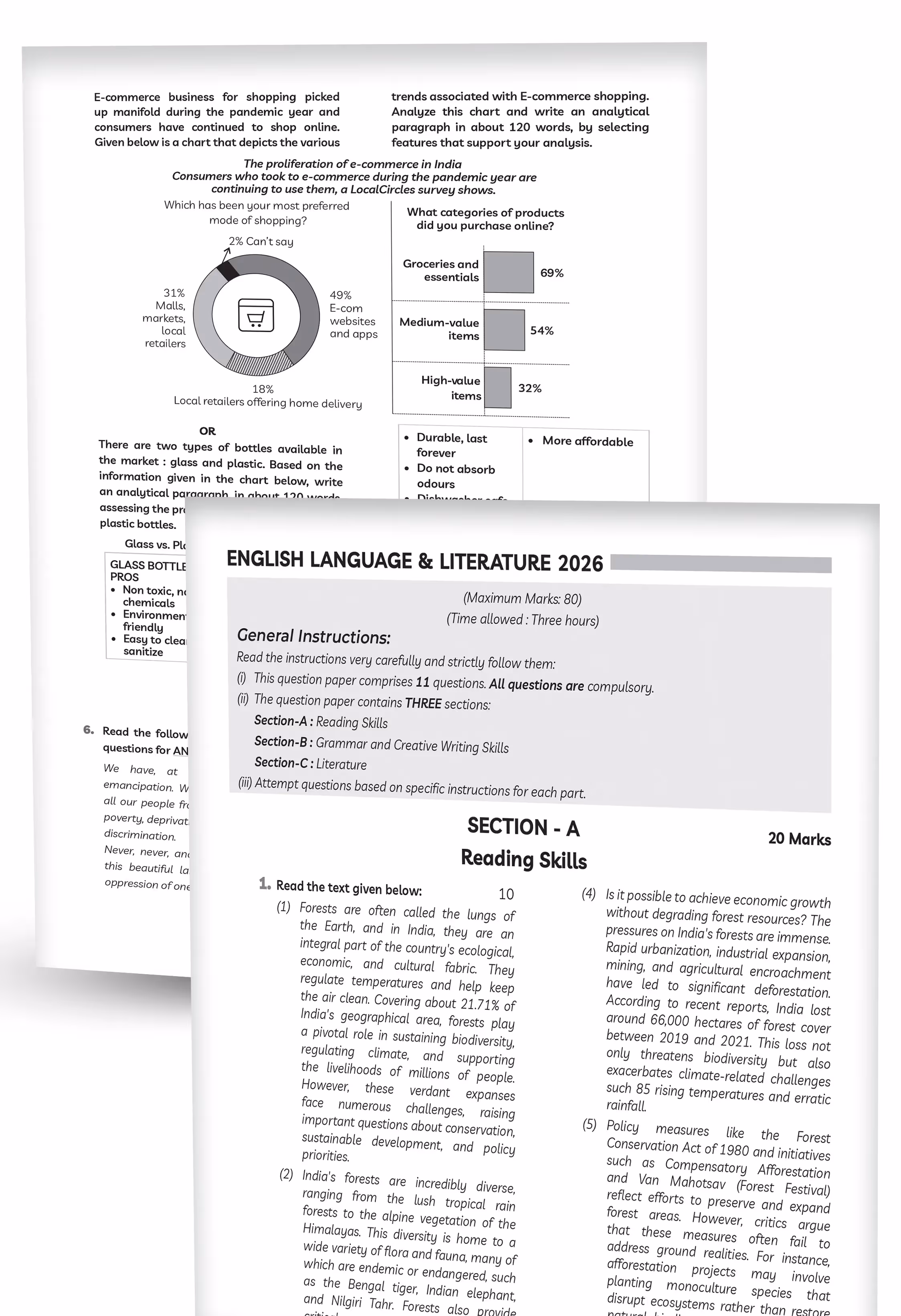 (10 subjects in 1) Educart Granth CBSE Class 10 Previous 10 Year Solved Papers 2027 - with PYQ Charts (Mathematics Standard & Basic, Social Science, Science, Hindi A & B, English, Computer Applications, IT and Sanskrit)