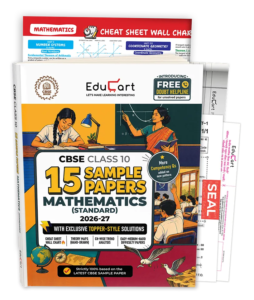 Educart CBSE Sample Paper Class 10 2026-27 Mathematics Standard (with Topper-Style Solutions & Cheat Sheet Wall Chart) For 2027 Exam
