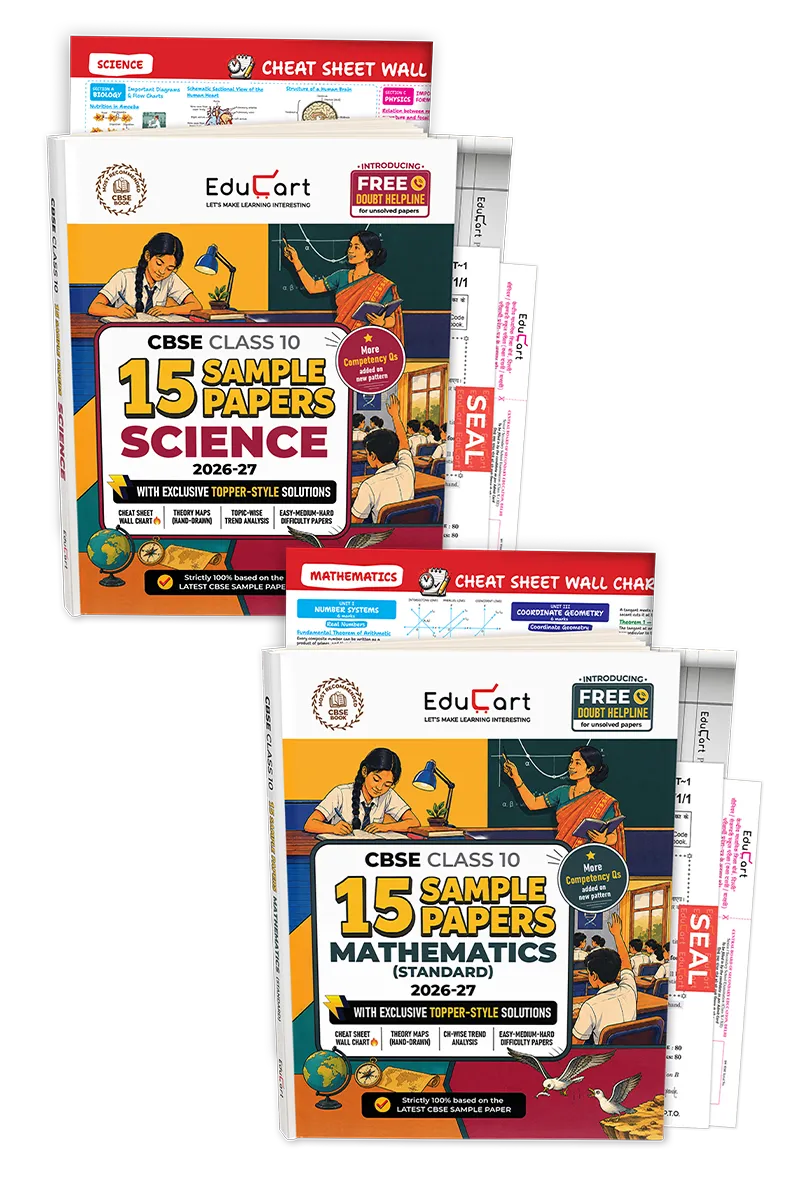 Educart CBSE Sample Paper Class 10 2026-27 | Science & Mathematics | 2 Books (with Topper-Style Solutions & Cheat Sheet Wall Chart for 2027 exam)