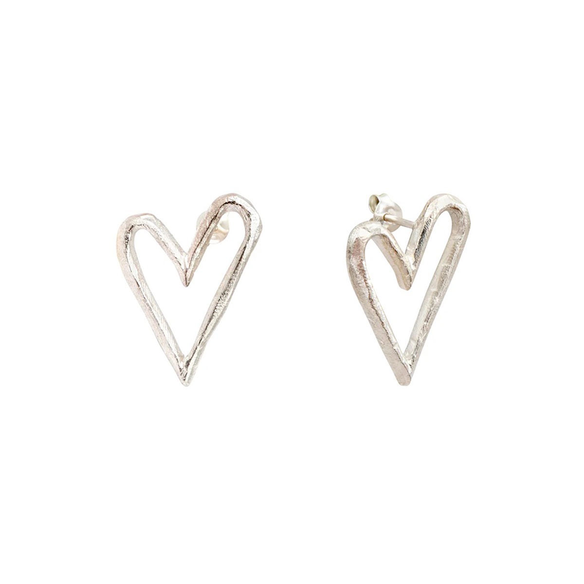Boucles d'oreilles Big Heart Argent