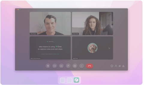 A screenshot of a meeting, overlayed with a digital notepad.