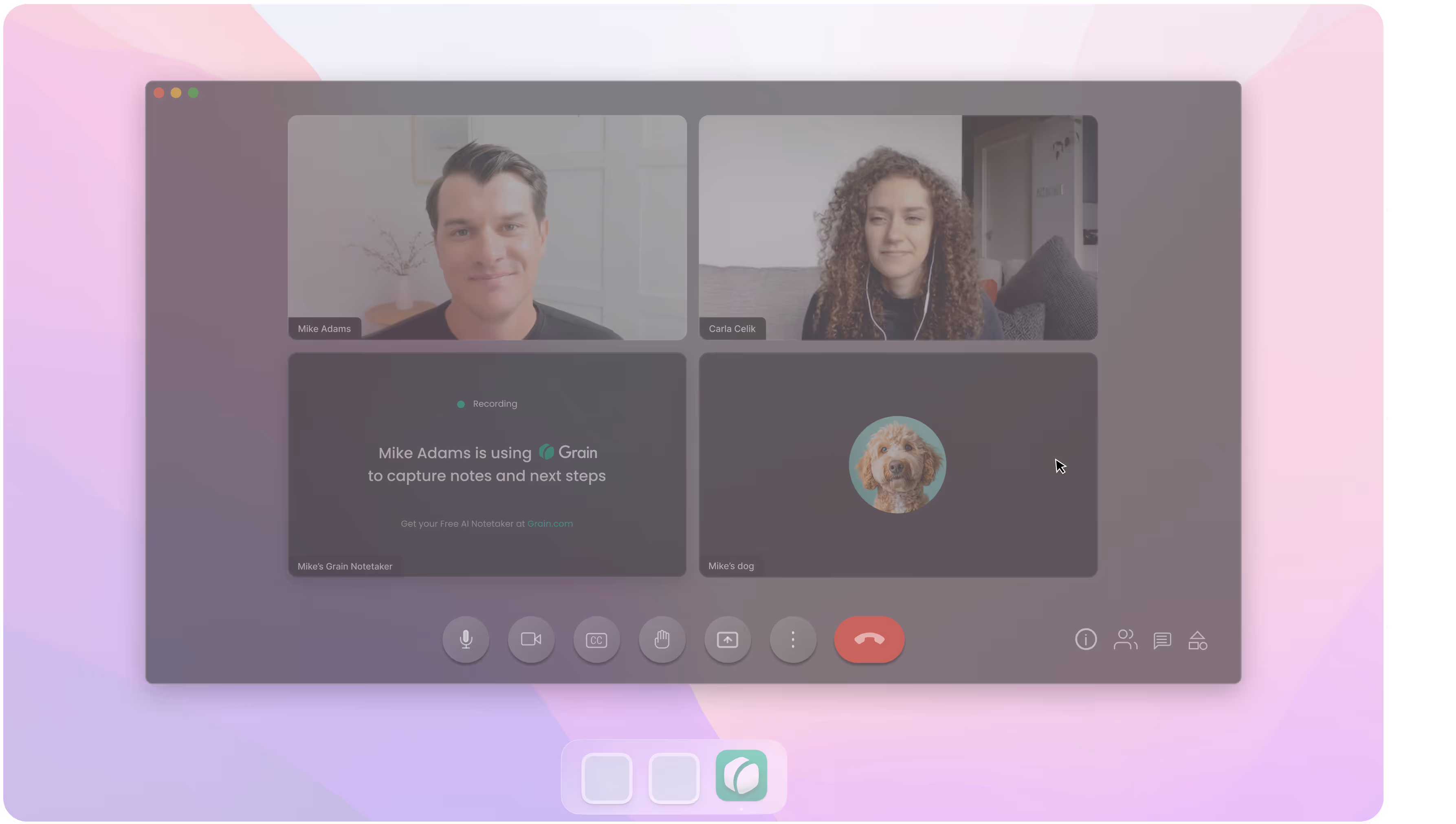 A screenshot of a meeting, overlayed with a digital notepad.