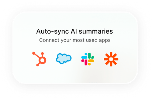 Grain AI Notetaker integrations with Hubspot, Salesforce & Slack.