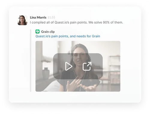 A message linking to a Grain clip.