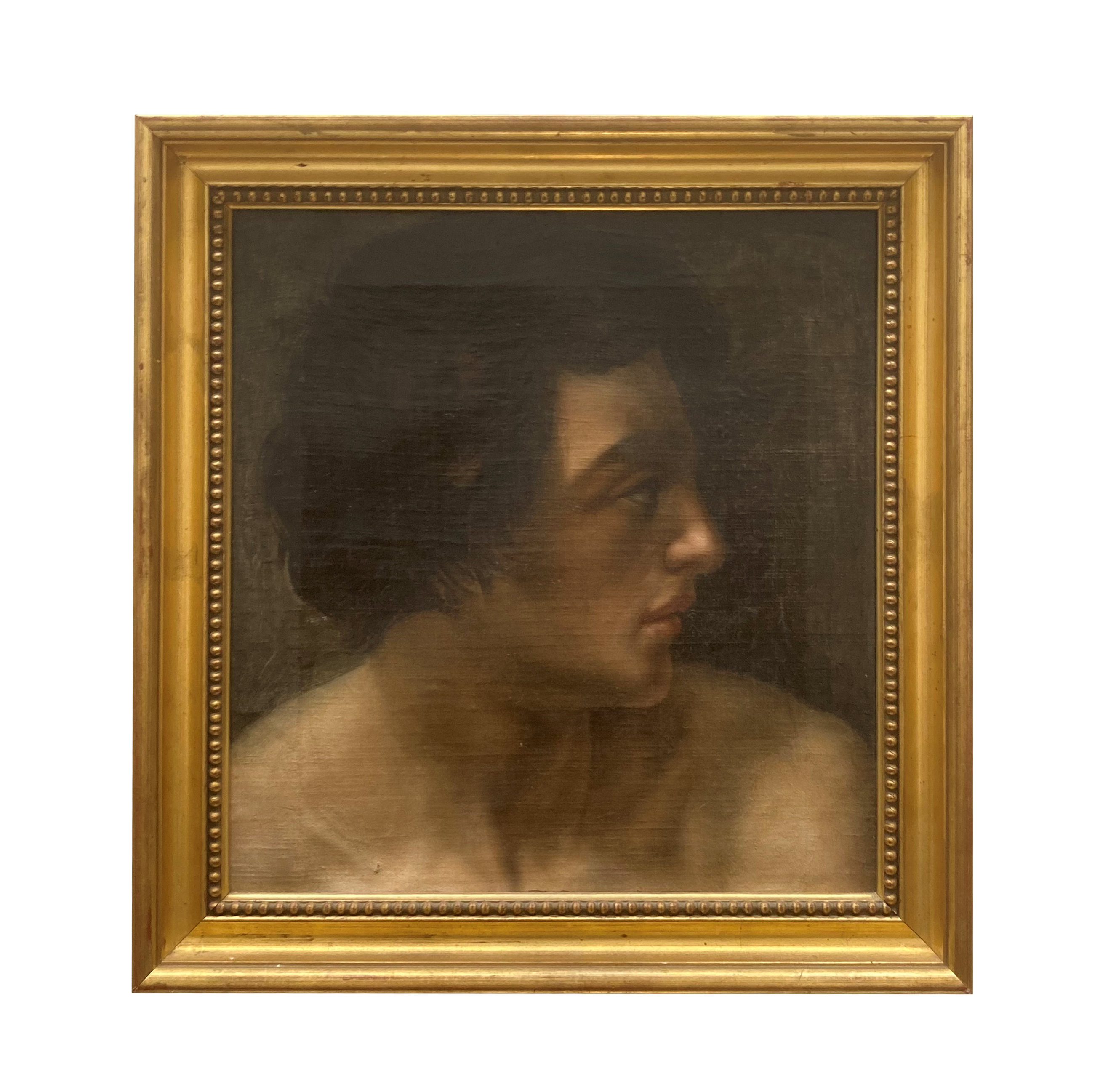 A LATE XVII CENTURY ITALIAN SCHOOL HEAD OF A YOUNG MAN 