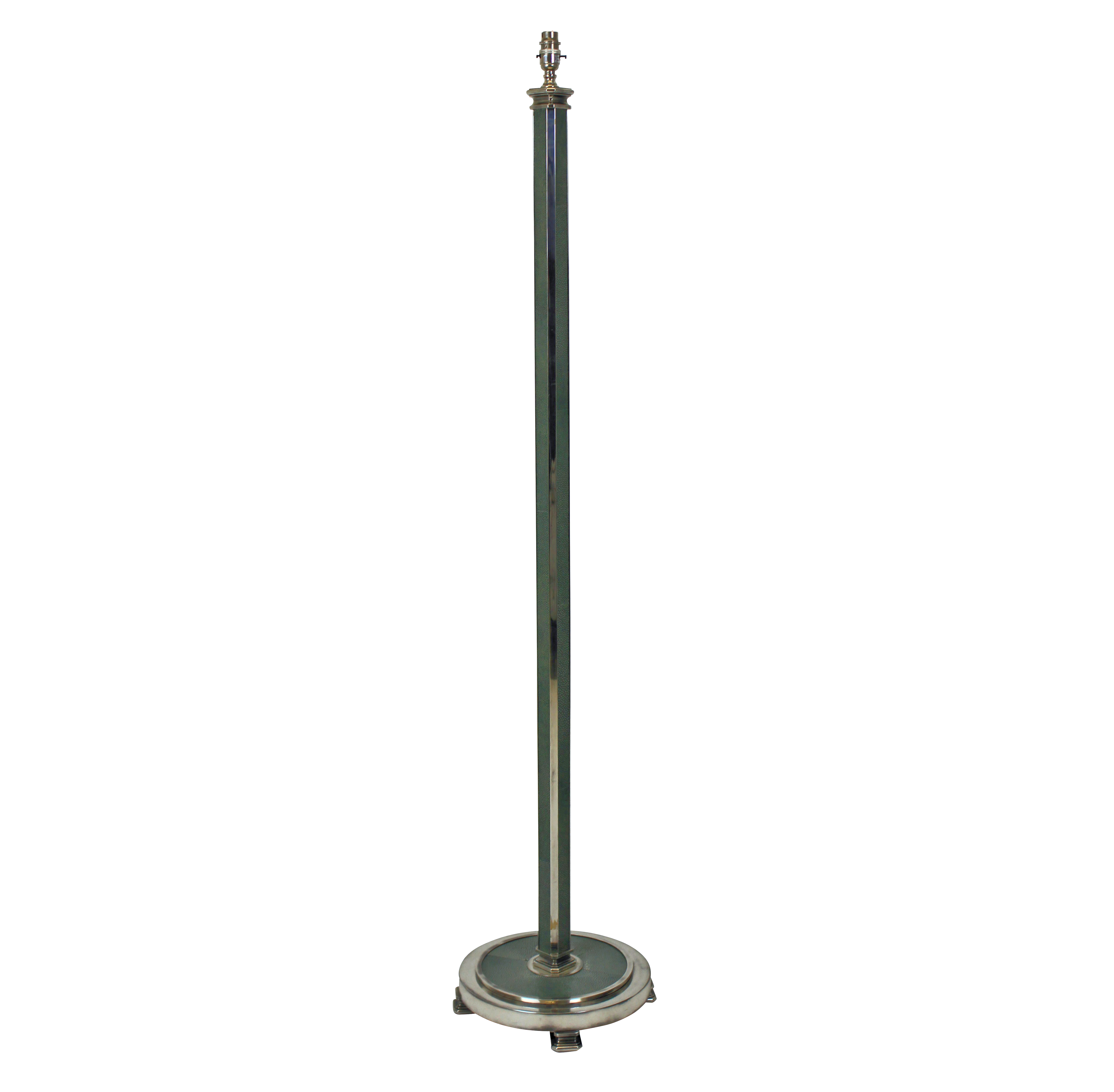 AN ART DECO STYLE SILVER & SHAGRIN FLOOR LAMP