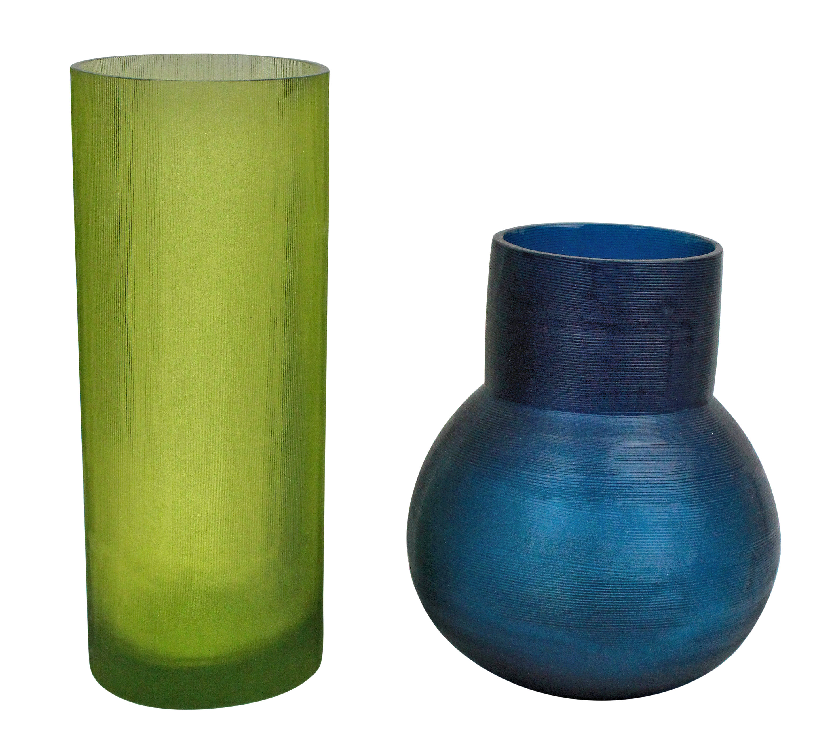 A PAIR OF GUAXS GLASS VASES
