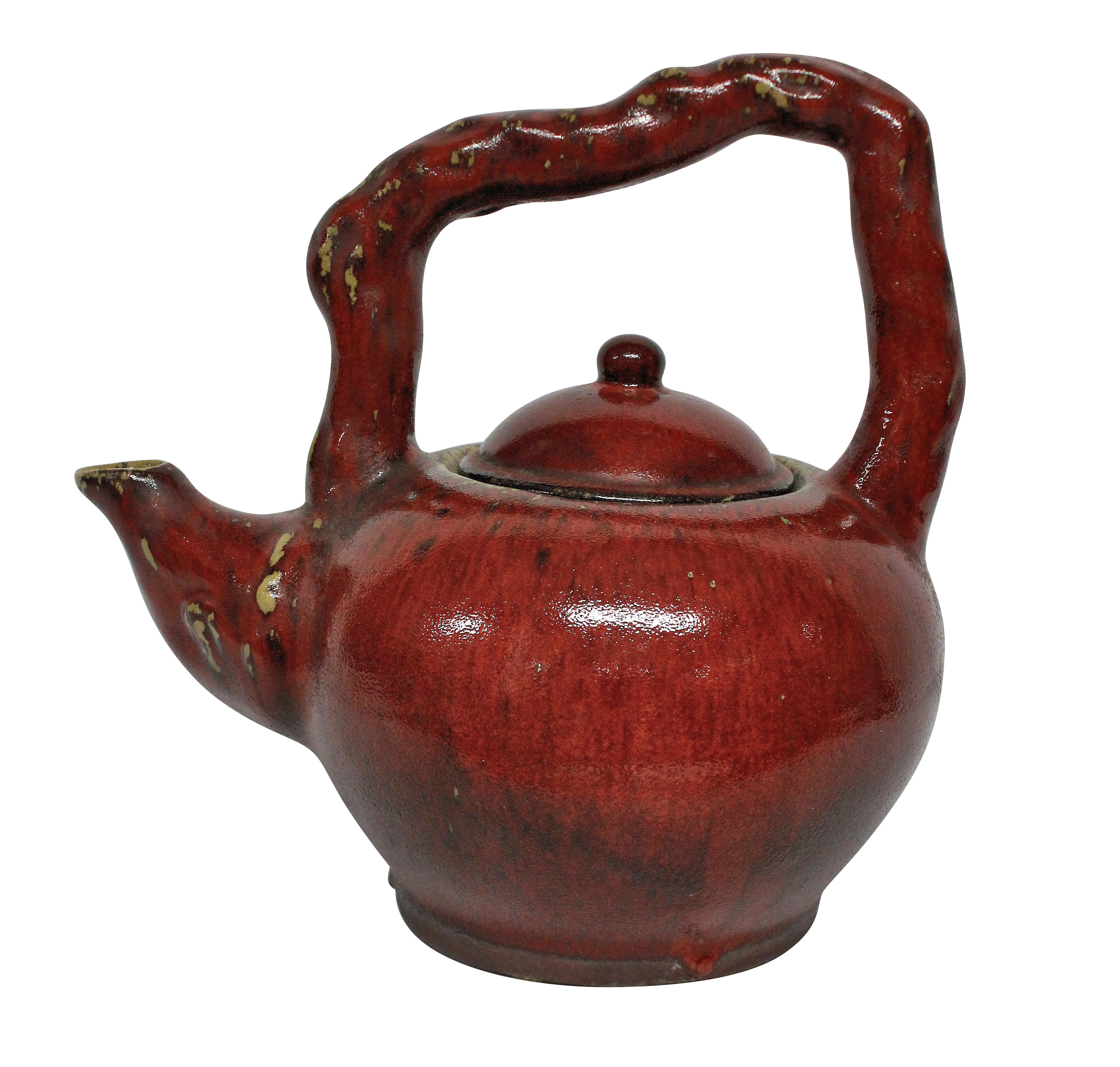 A LARGE JAPANESE SANGUE DE BOEUF TEAPOT
