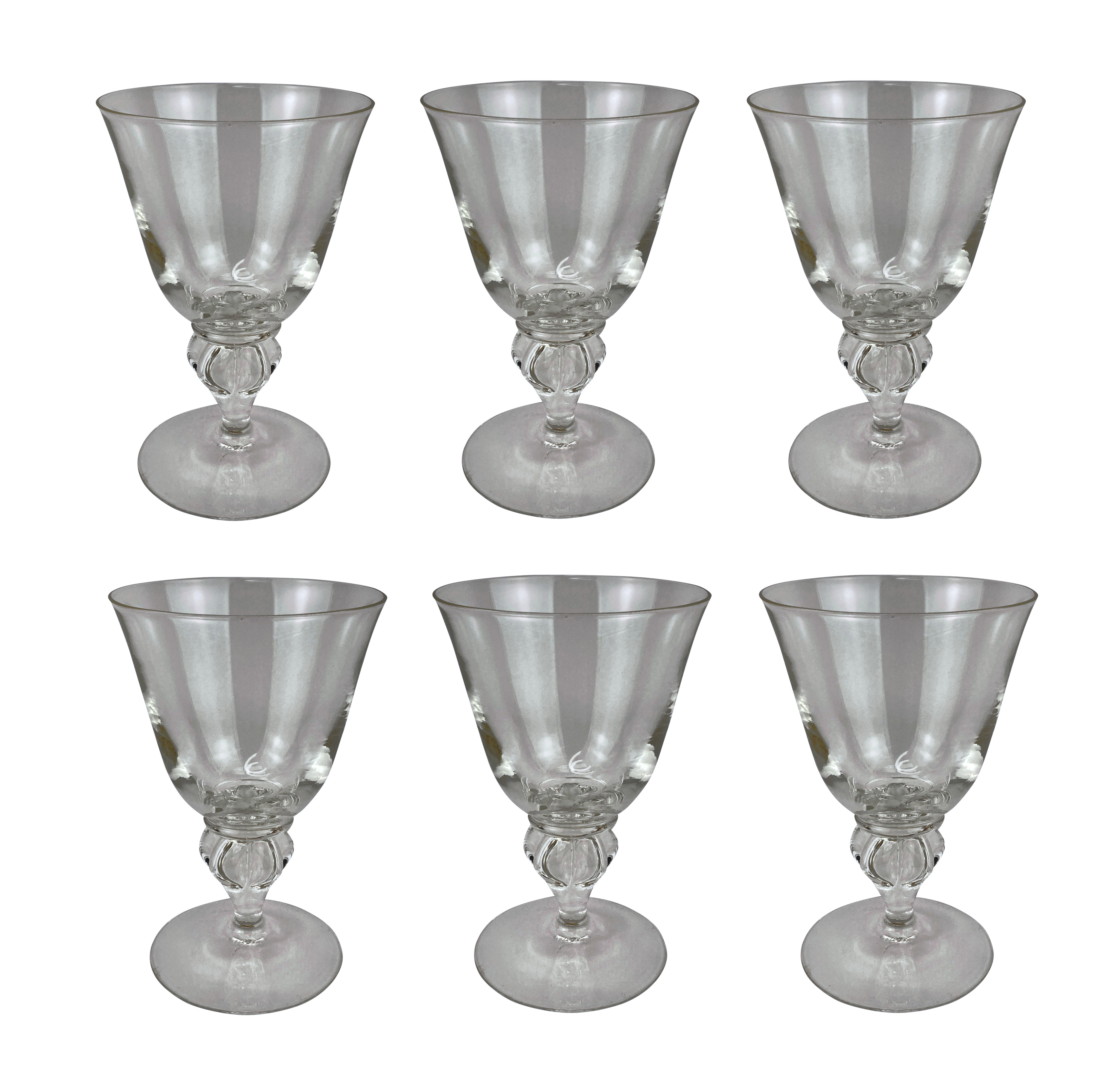 A SET OF SIX SWEDISH WINE GLASSES