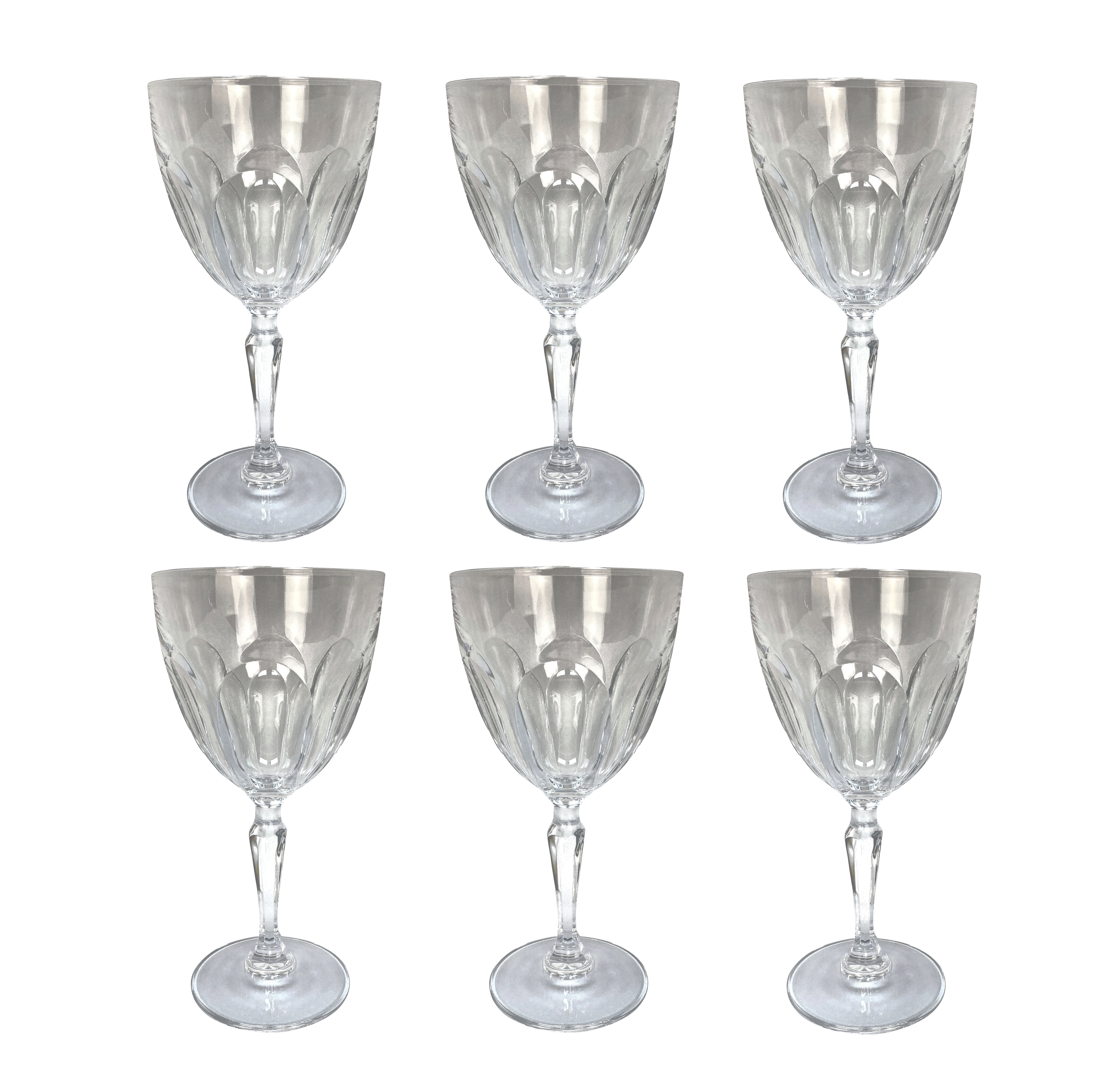 A SET OF SIX LATE XIX CENTURY BACCARAT WINE GLASSES
