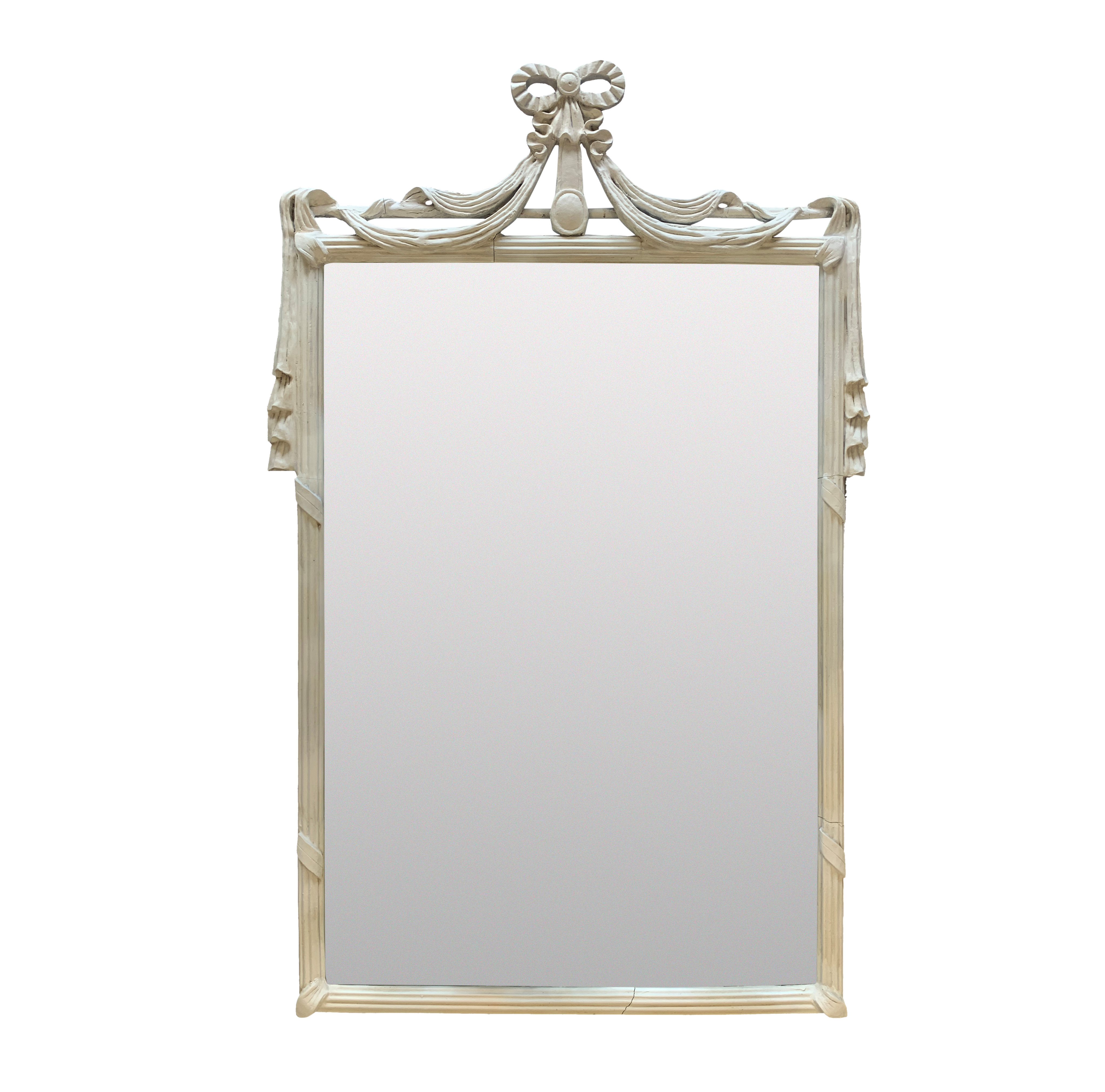 A 1940'S CLASSICAL MIRROR IN METAL & GESSO