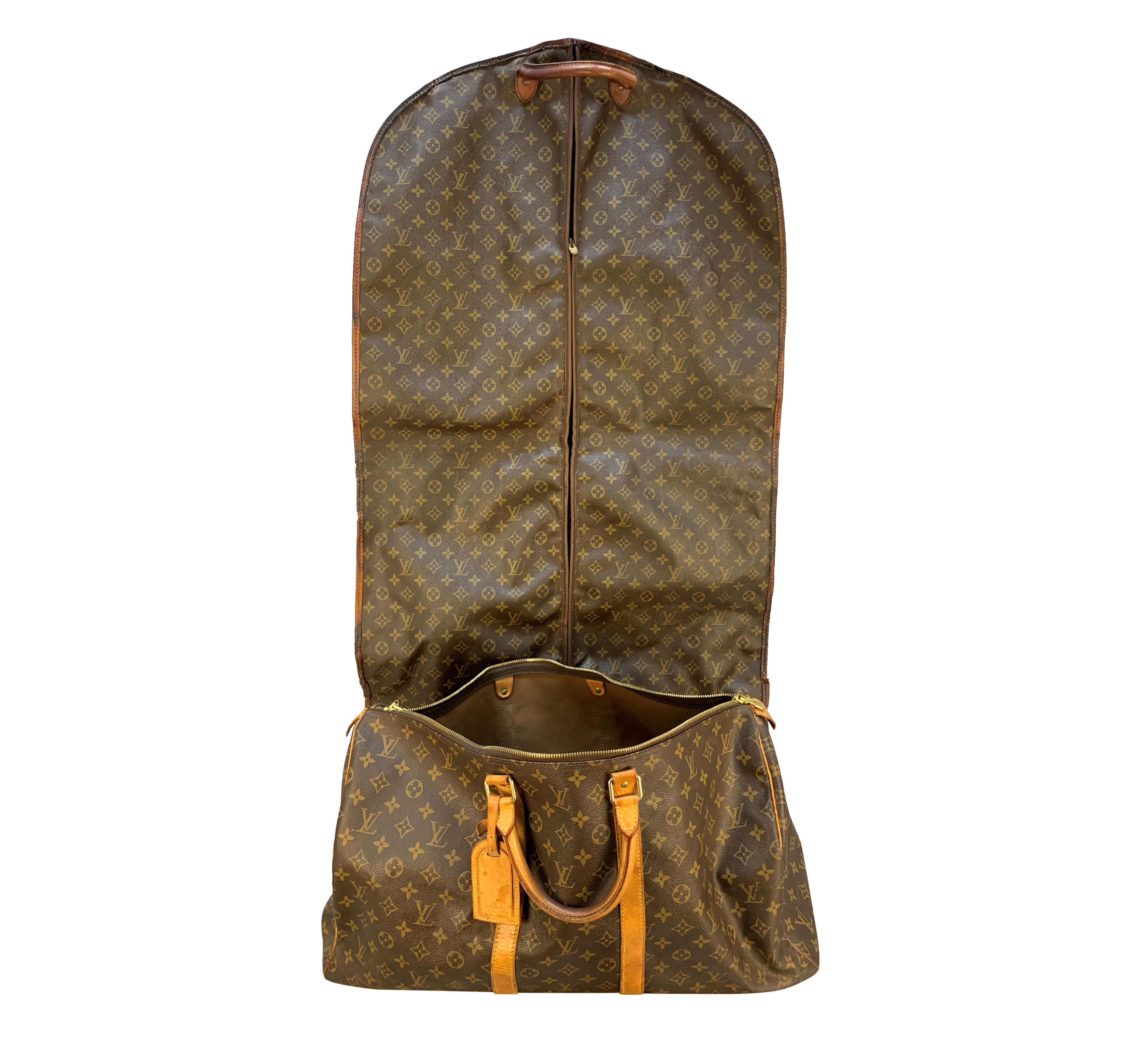 A VINTAGE LOUIS VUITTON SUIT CARRIER & WEEKEND BAG