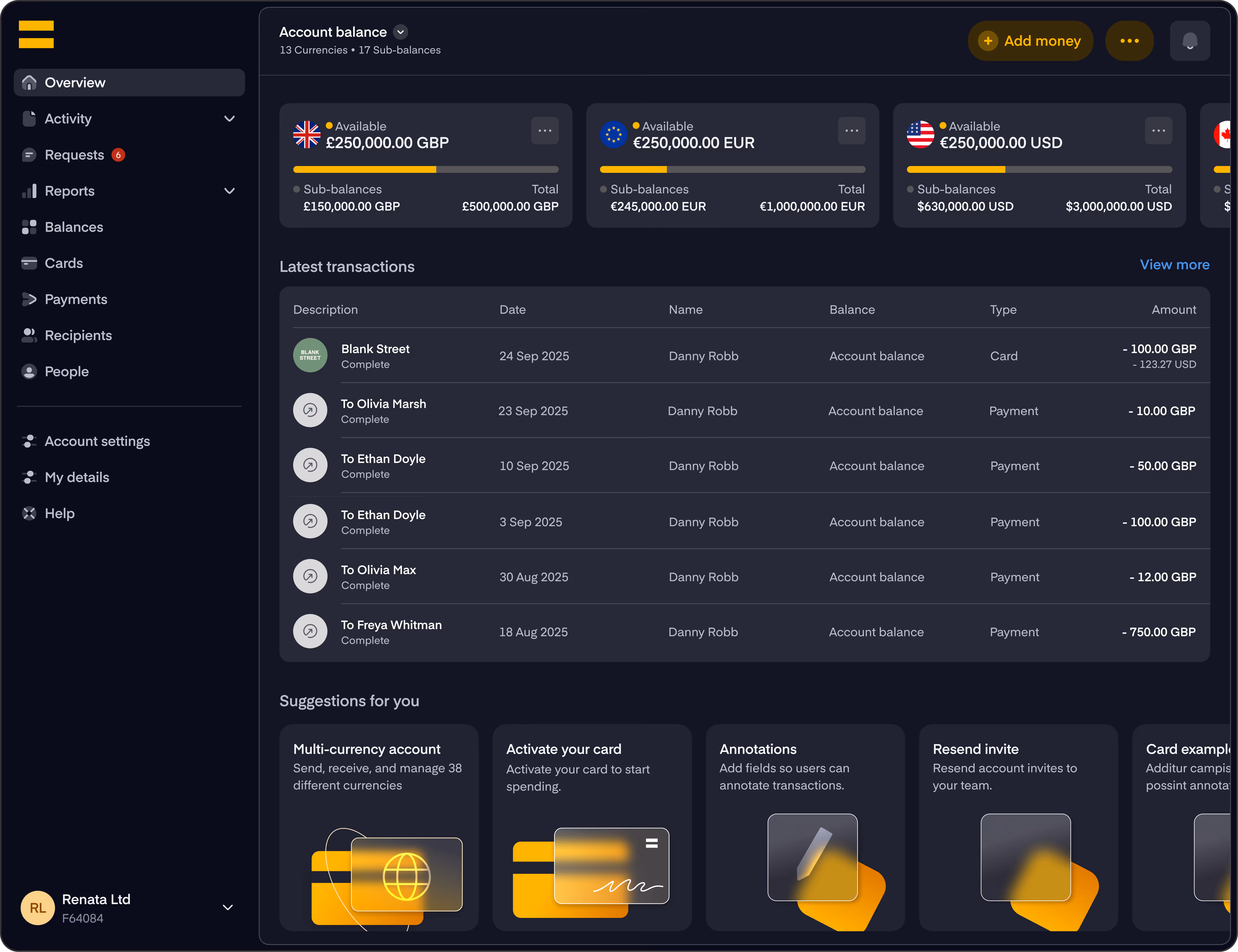 Equals money platform