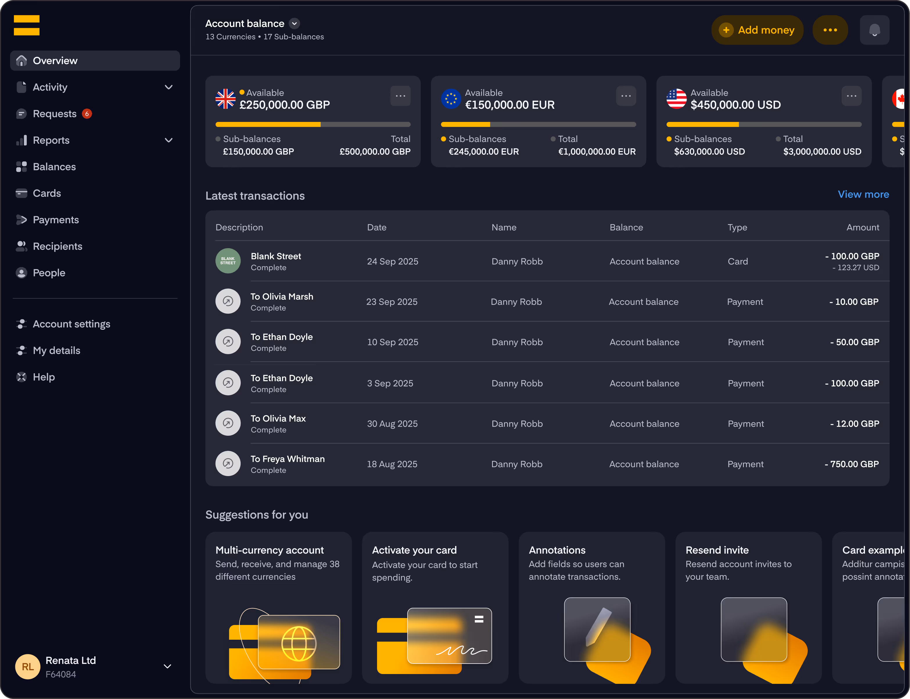 Equals money platform