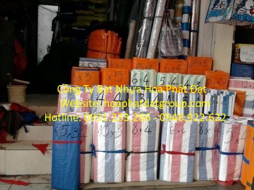 BẠT NHỰA CHE MƯA KHỔ LỚN, GIÁ BẠT XANH CAM KHỔ 6M, 8M, 10M