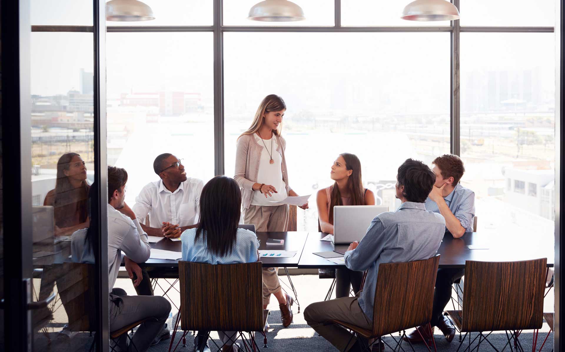 A boardroom meeting in progess