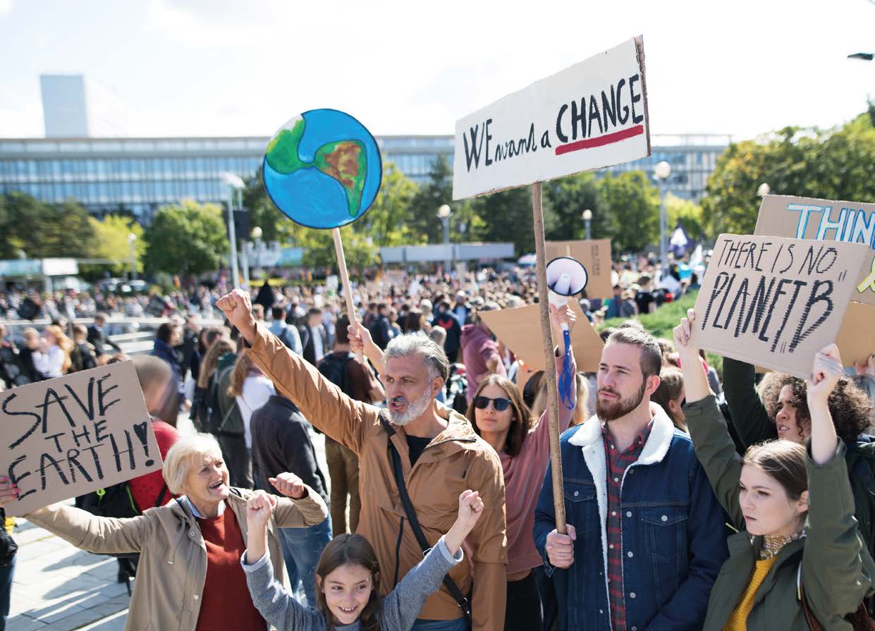 A climate change protest