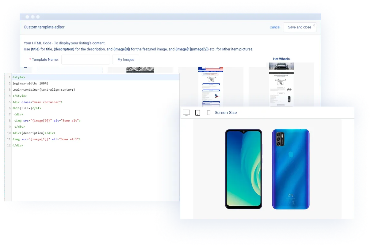 eBay html template