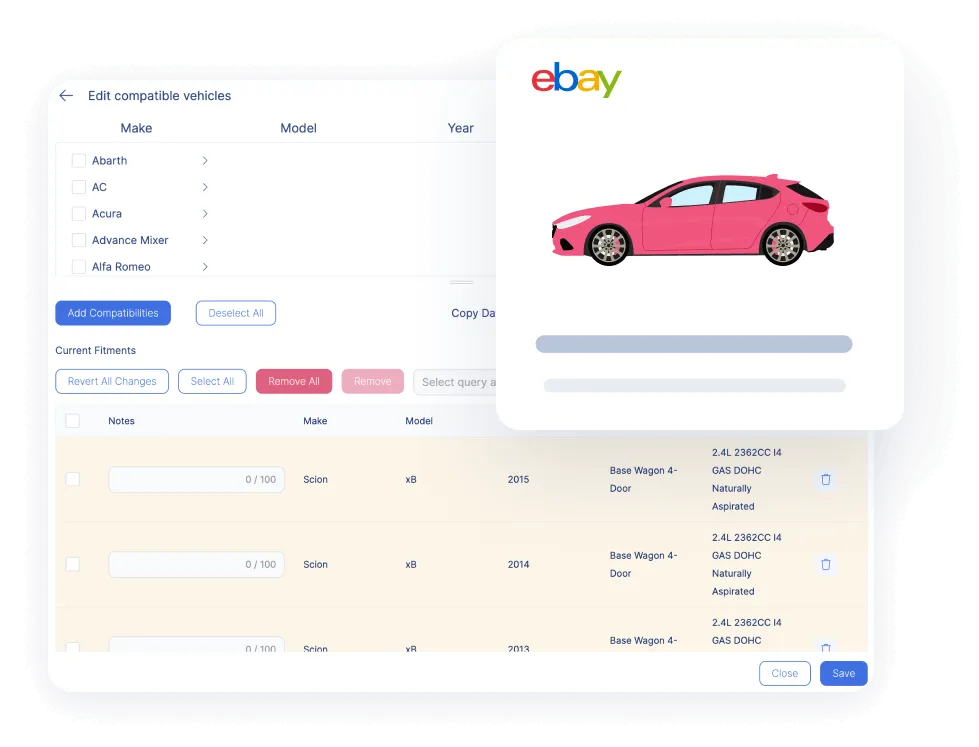 eBay Motors compatibility list