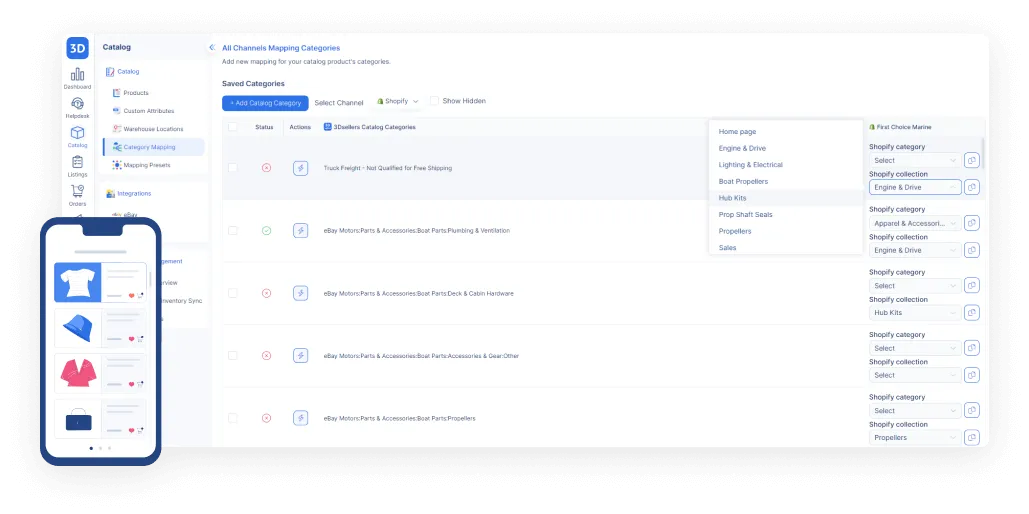 multichannel category mapper