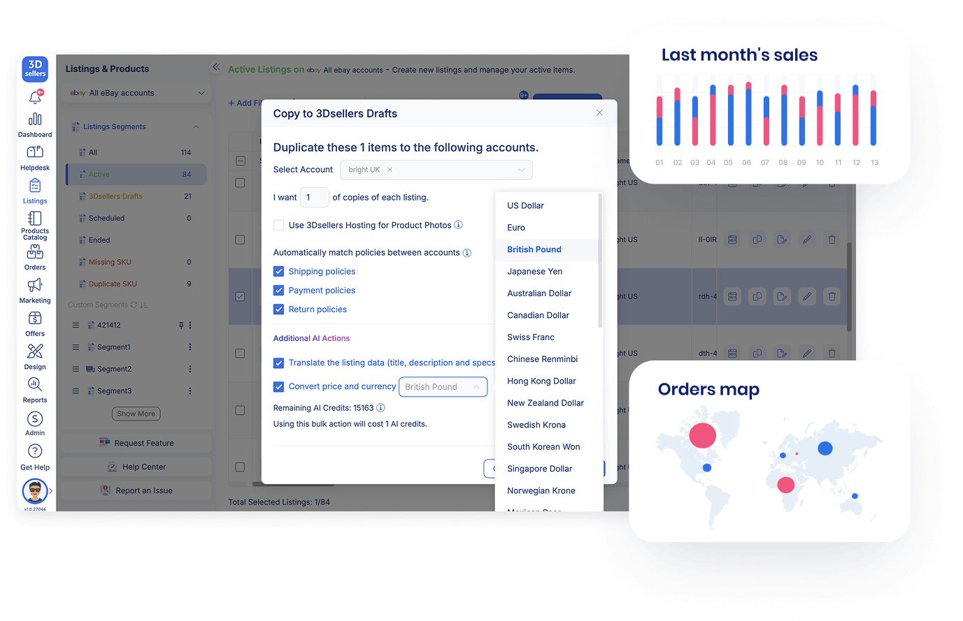 Product listing price conversion