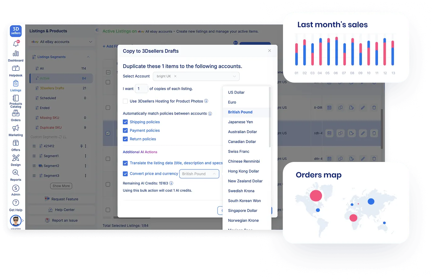Product listing price conversion