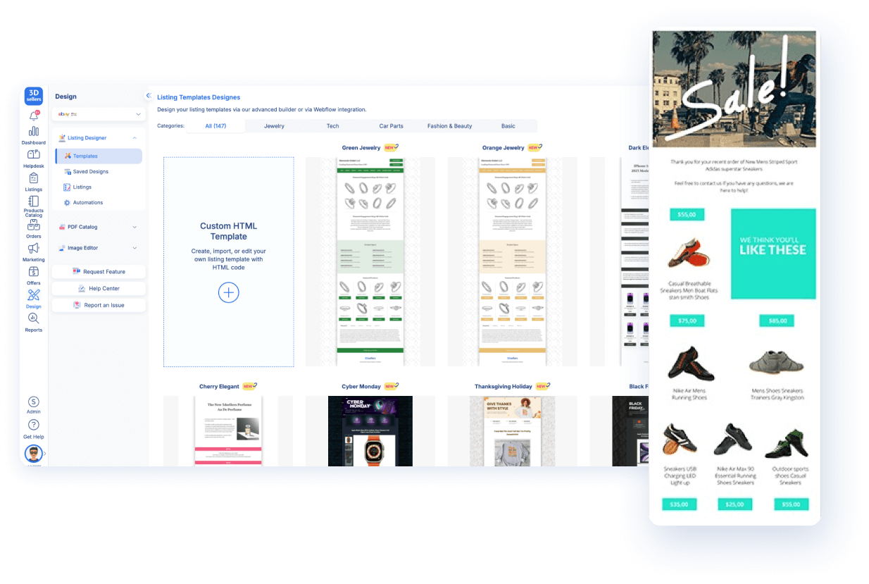 eBay listing templates tools