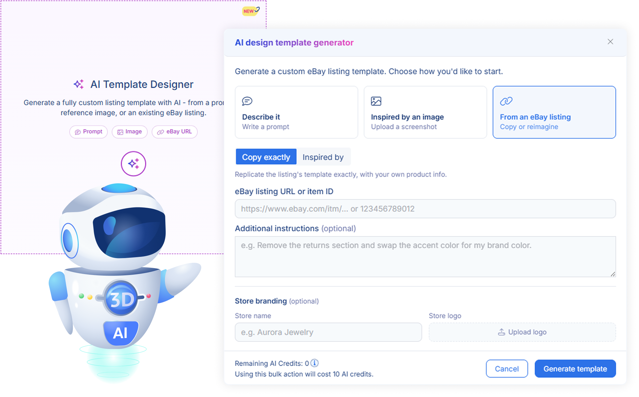 eBay AI template converter