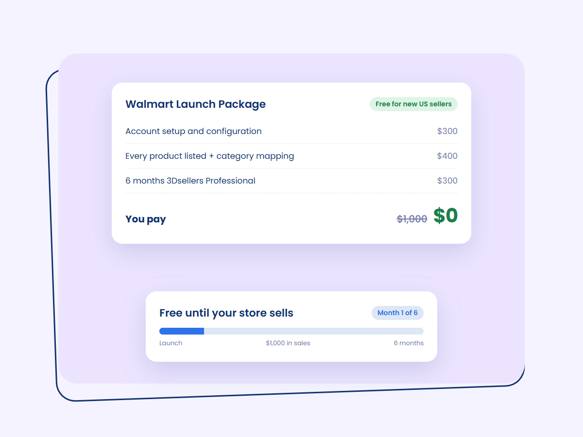 Walmart Launch Package worth $1,000 for $0