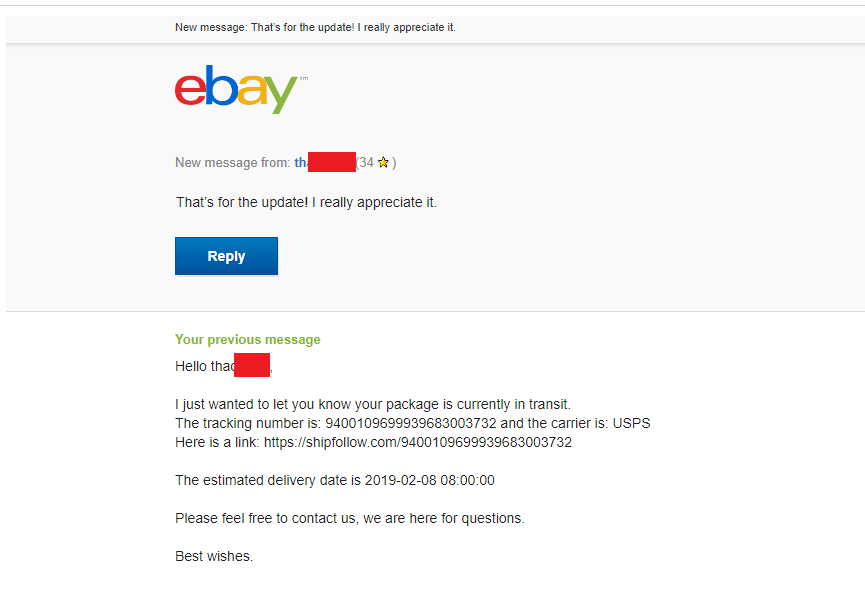 ebay messages responses
