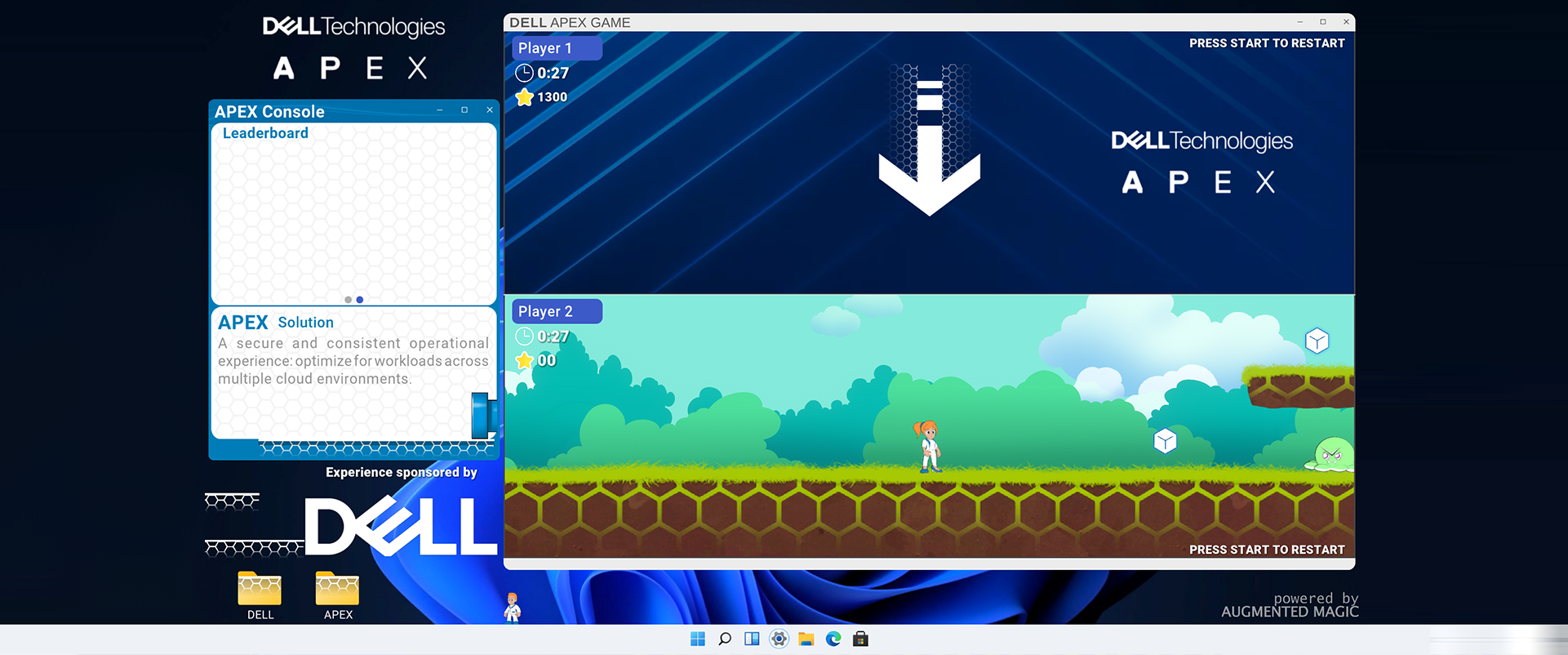 A competitive 2D platformer game showasing the latest DELL EMC Cloud solutions