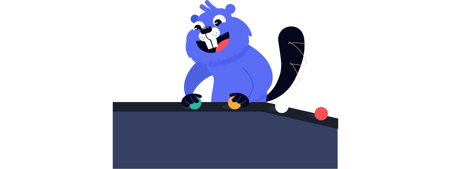 Knuckles, Salto's mascot, moving changes along a track