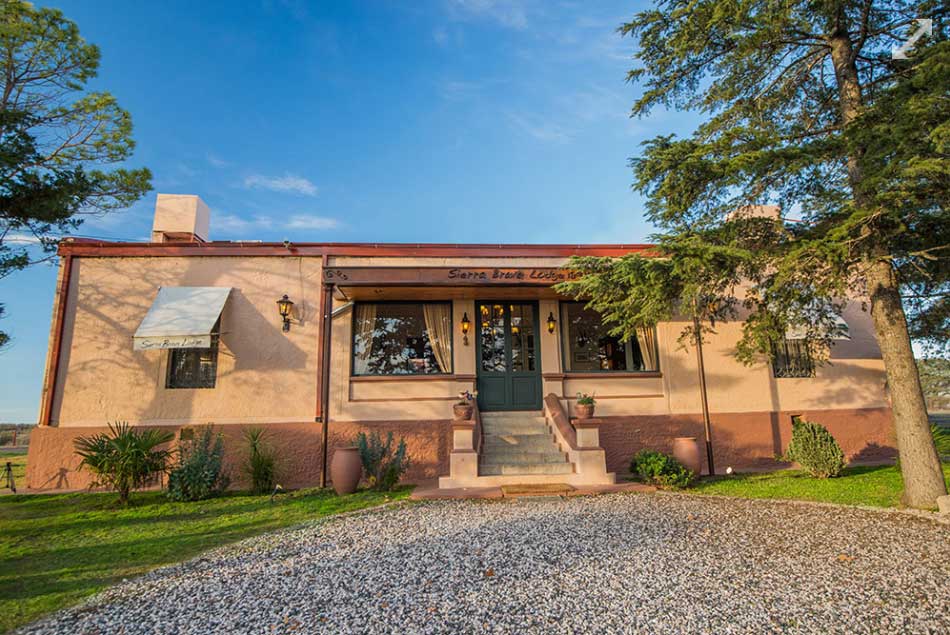 Brick facade of Sierra Brava Lodge