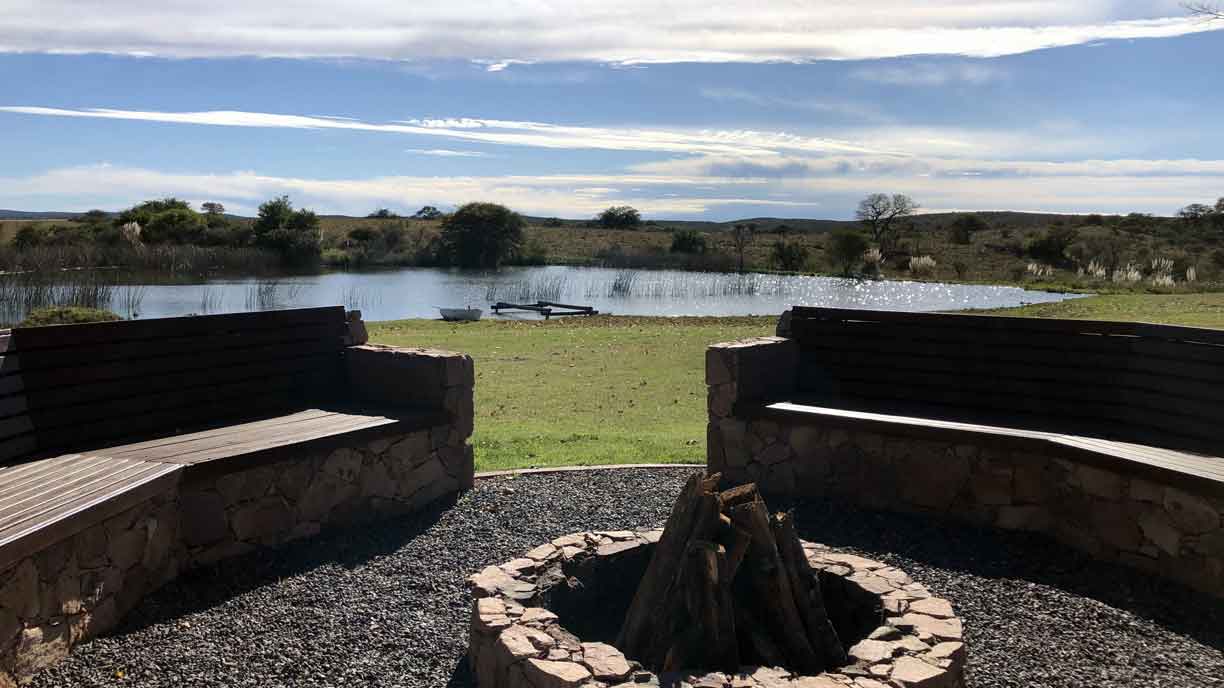 Fire pit area overlooking the lagoon