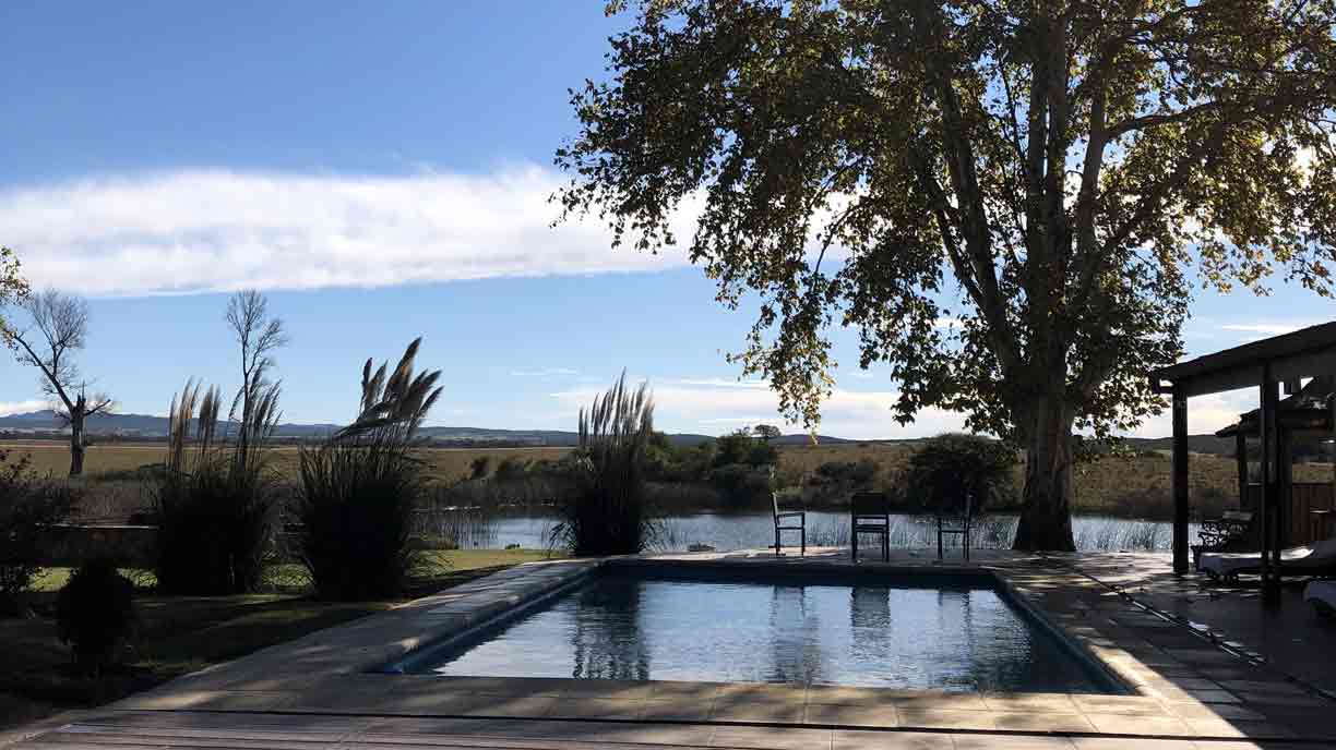Pool with a view of the lagoon