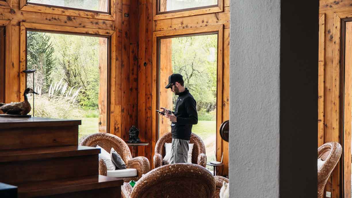 Fishing lodge lobby
