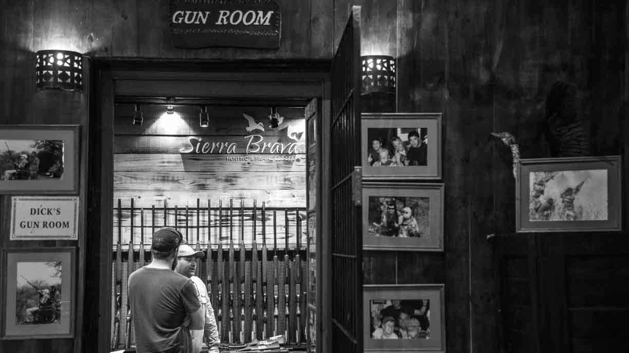 Gun room at Sierra Brava Lodge