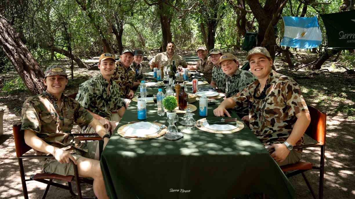 Guests sharing a group lunch at Sierra Brava Lodge