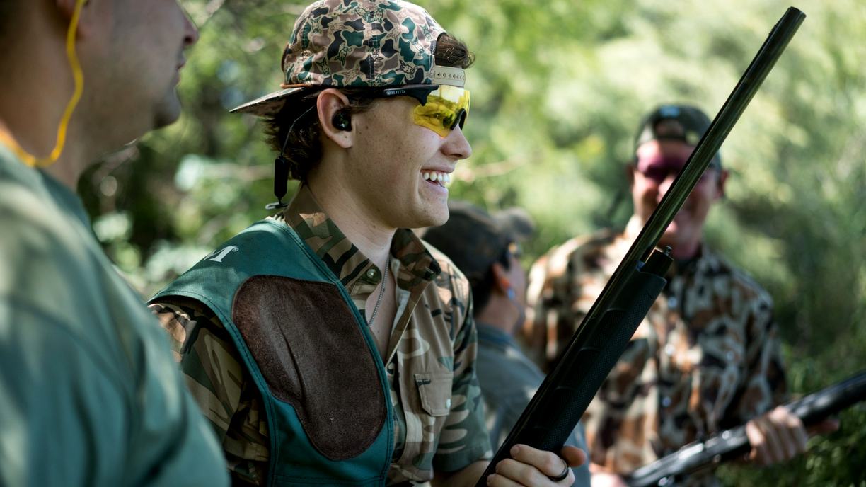 Young hunter portrait with shotgun at Sierra Brava Lodge