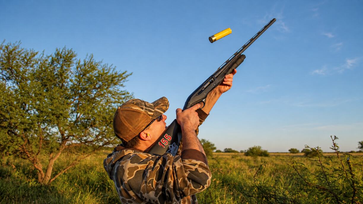 Dove hunting blind on a river trip with Rio Bravo Lodge