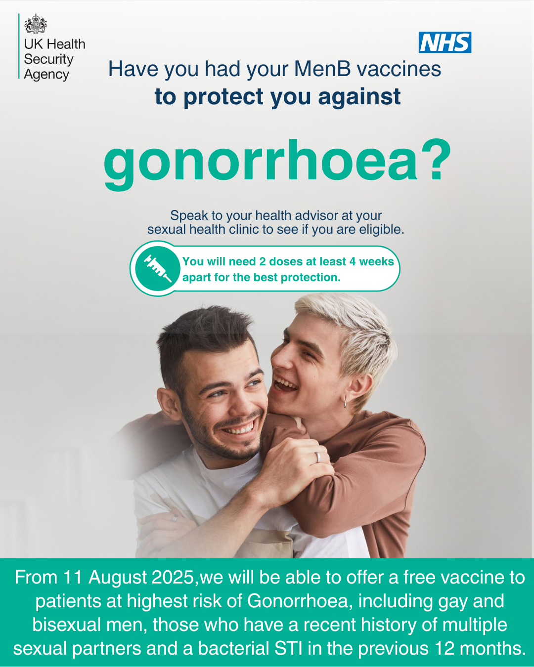 Gonorrhoea Vaccine Now Available to Eligible People on the NHS