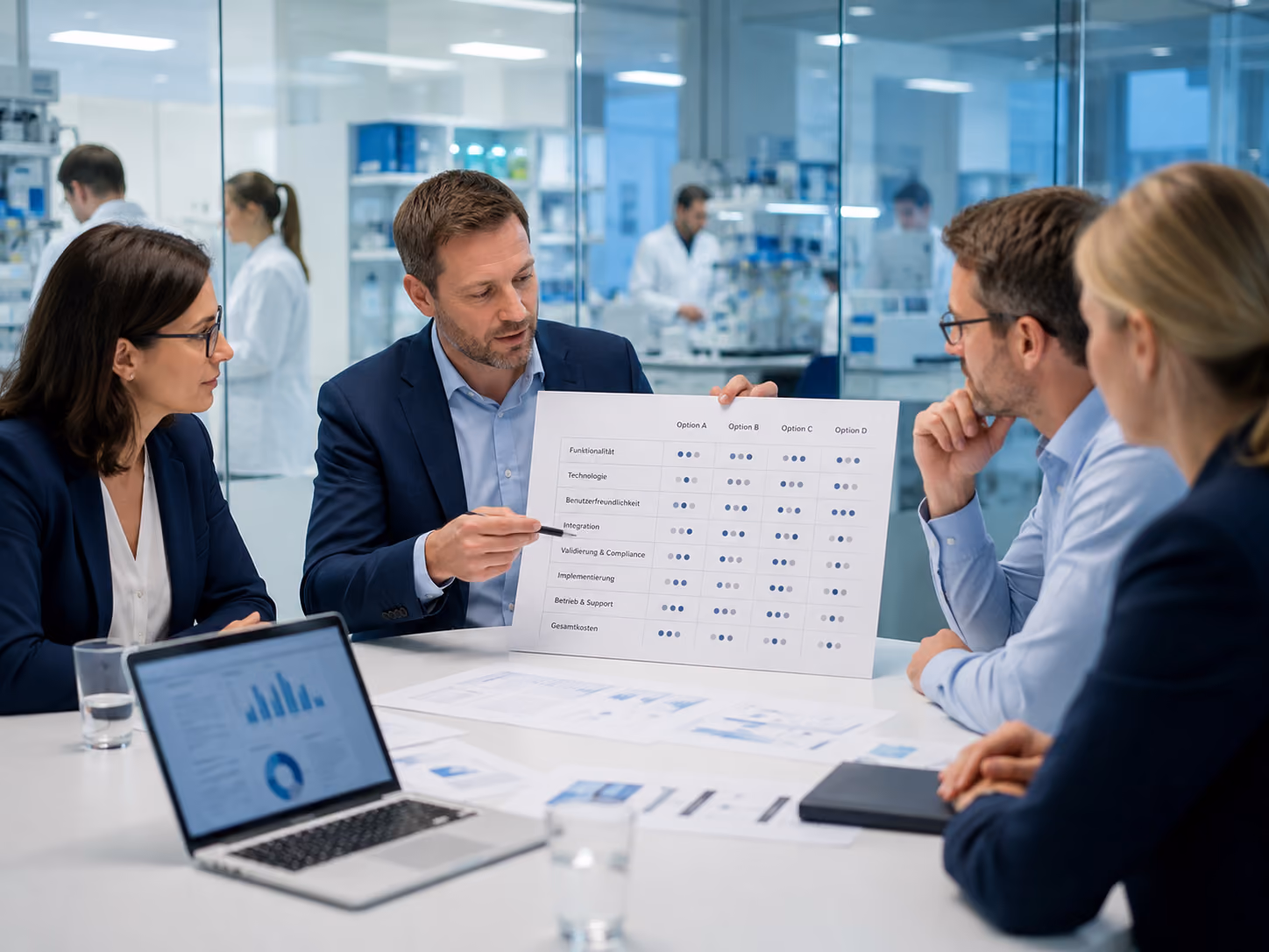 Herstellerneutrale LIMS-Beratung mit objektiver Bewertungsmatrix für verschiedene Softwareoptionen