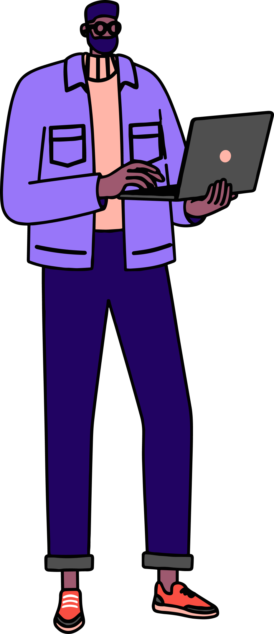 Person working on a laptop