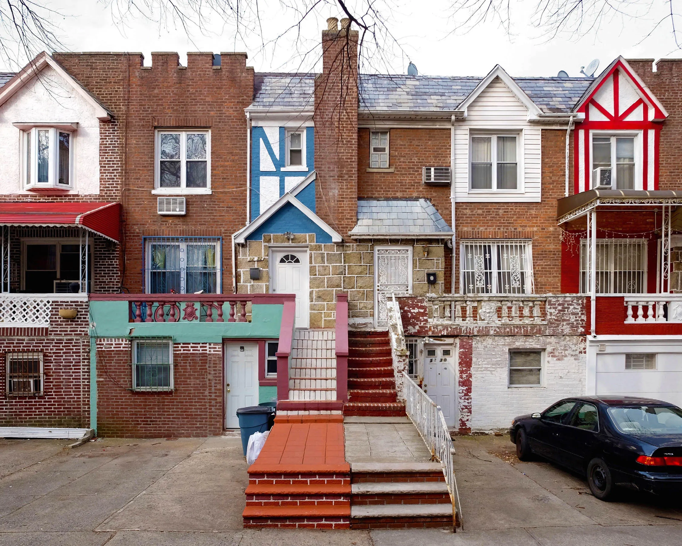 Terraced Tudors with Vibrant Half-Timbers.