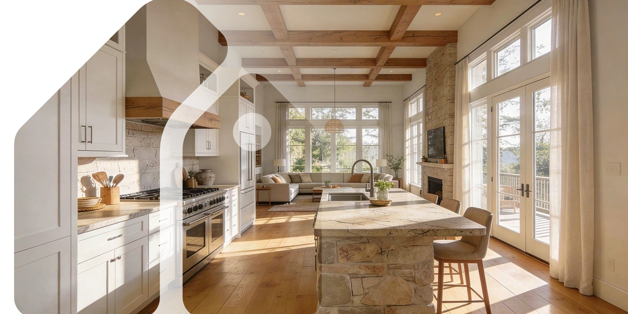 Beyond logo with a vacation rental image